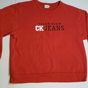 Classic Red Calvin Klein CrewNeck Pullover Sweater